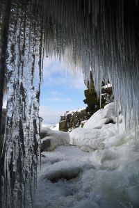 View out through ice top